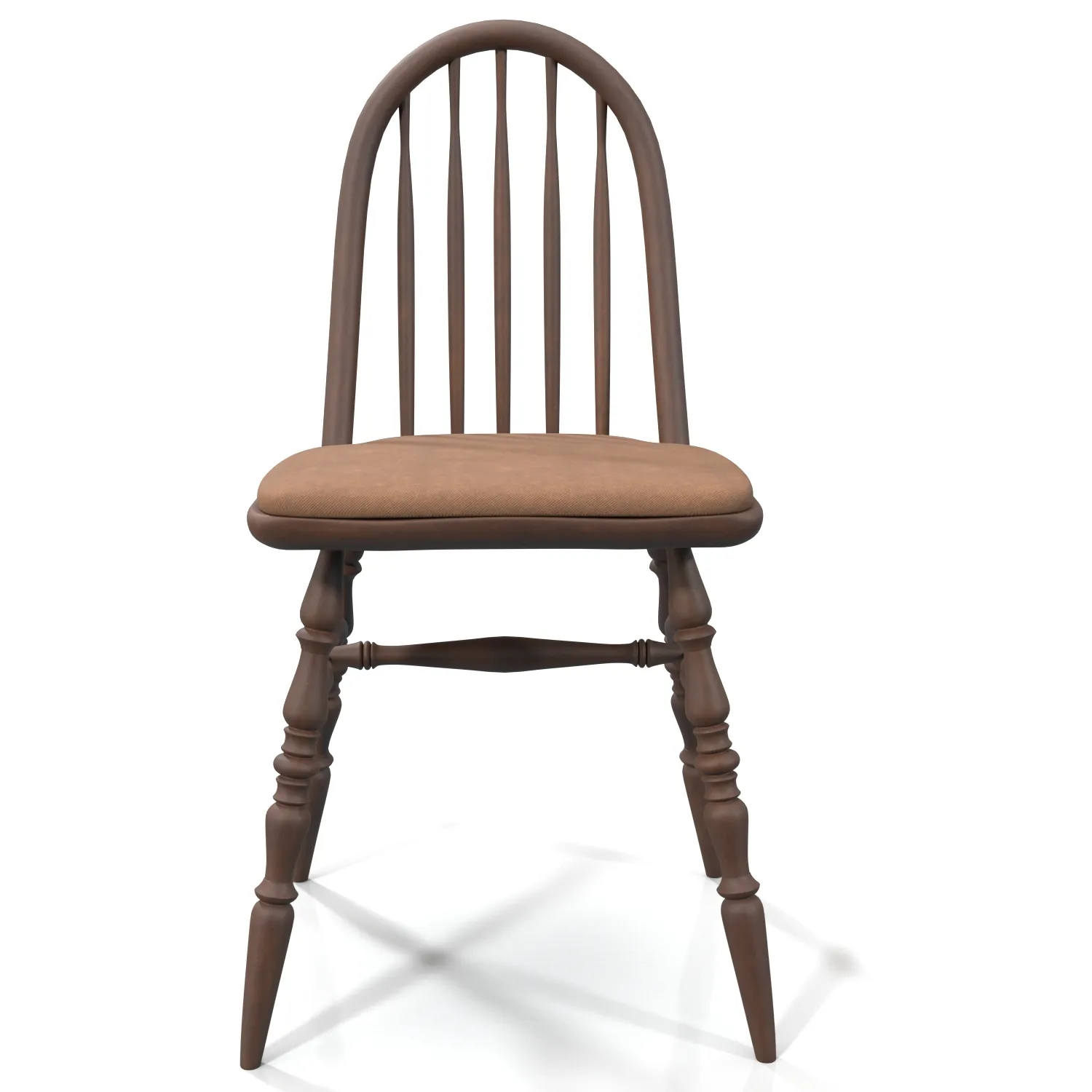 Oak Windsor Chair Solid Wood Dining Chair PBR 3D Model_04